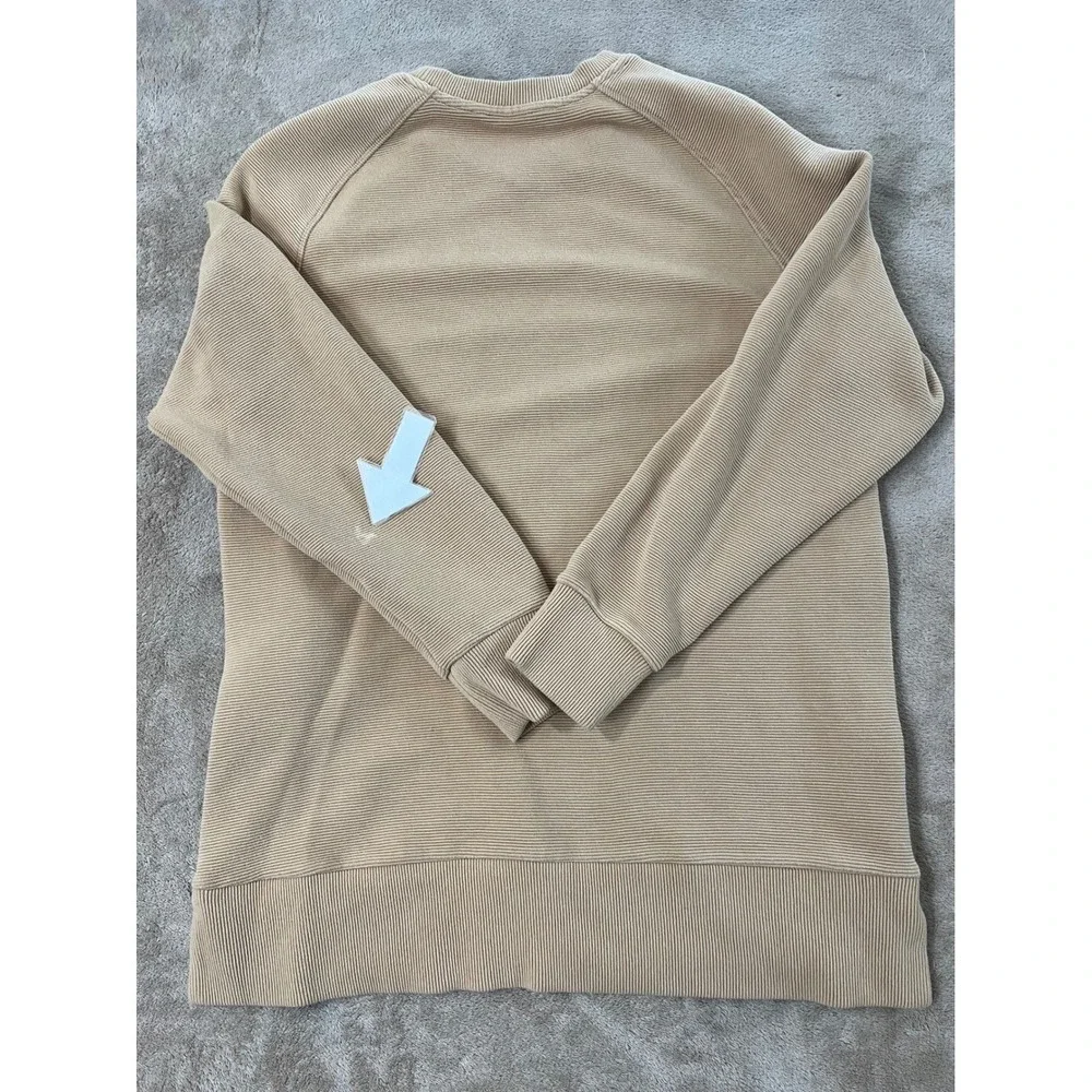 Varley Manning Sweatshirt Women's Small Tan Side-Zipper Long Sleeve GOOD